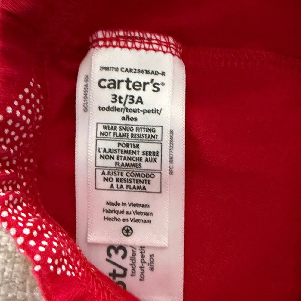 Carter's Unisex Red and White Toddler Pajamas Pants
